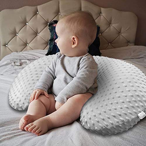 Owlowla Minky Nursing Pillow Cover, Възглавница За Кърмене Slipcover Fits Nursing Pillow for Baby Boy Girl(сив)