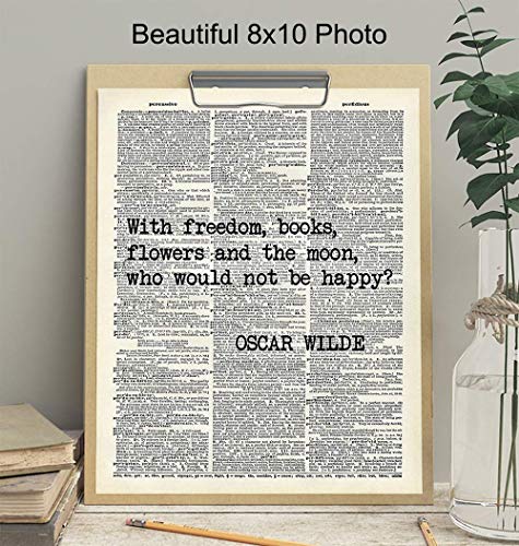 Oscar Wilde Вдъхновяващи Literary Quote Dictionary Wall Decor - Upcycled Home Art Decoration Sign up for Office, Apartment,