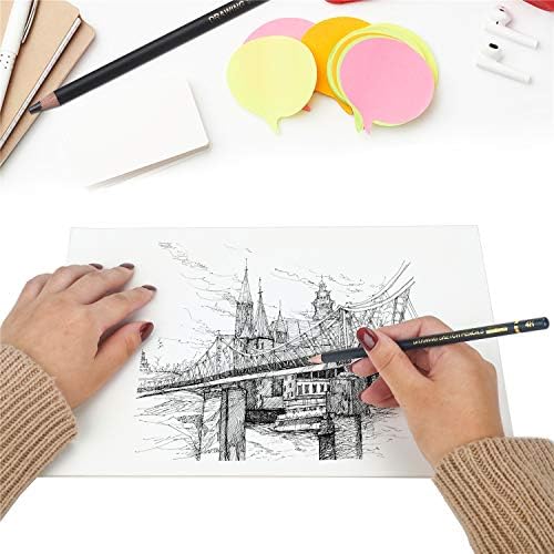TAMATA Professional Drawing Sketching Молив Set - 12 бр. Графитни моливи за рисуване(12B - 4H), идеални за рисуване, скициране,
