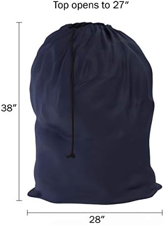 Тежкотоварни чанта за дрехи-Jumbo Сълза Resistant Nylon Възпрепятстват with liner четки Drawstring for Dorms, Apartments, Storage or Travel by Trademark Home (тъмно синьо)