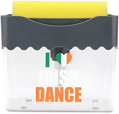 I Love Irish Dance Dish Soap Dispenser Washing Liquid Помпа with Sponge Holder Cleaning Tools Storage Box