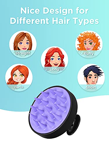 Четка за зъби, шампоан за коса, HEETA Scalp Care Hair Brush with Soft Silicone Scalp Massager (Black)