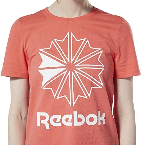 Reebok Дамски Класически Голямо Лого Графичен Ежедневни Тениска