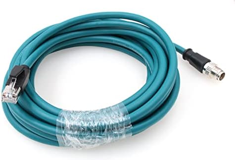 ZBLZGP M12 8 Position X-Code Male to RJ45 основа cat6a Екраниран Ethernet кабел за Промишлени камери Cognex (1 м)