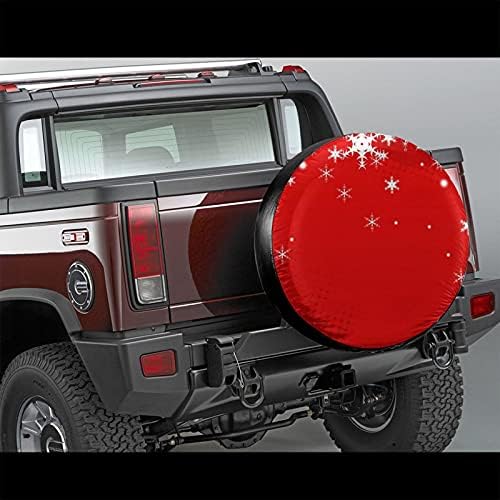 Yijiansheshegong Red Snowflake Tire Cover Spare Wheel Tire Cover Universal Waterproof Wheel Tire Covers Suitable for Truck Trailer Many Vehicle