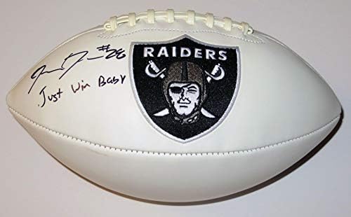 Джош Jacobs Autographed Las Vegas Oakland Raiders Logo Football W/Just Win Baby Beckett Witnessed - Футболни Топки С Автографи