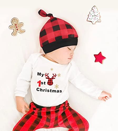 Новороденото Момче на Коледно Украшение, Първият Ми Коледен Гащеризон и Панталони, Бебешки Дрехи Подарък 0-12 Месеца