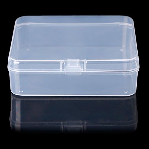 Amrka Квадратни Кутии За съхранение, Прозрачна Пластмасова Кутия за Бижута, Мъниста Занаяти Калъф Контейнери (2: 3.54x3.54x0.98)