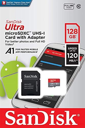 Ultra 128GB microSDXC Работи за Gionee S6s Plus Проверени SanFlash и Пясък (A1/C10/U1/8k/120MBs)