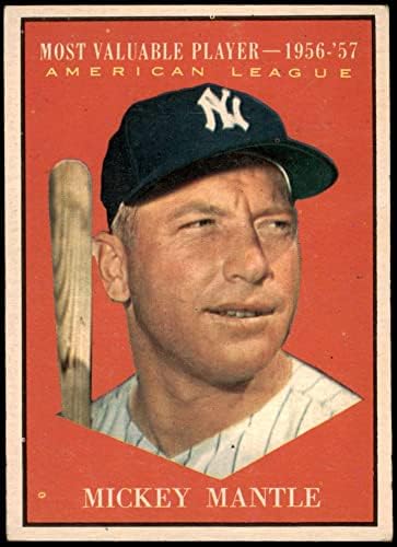 1961 Topps 475 Най-ценен играч Мики дод мантия на Ню Йорк Янкис (бейзболна картичка) VG+ Янкис