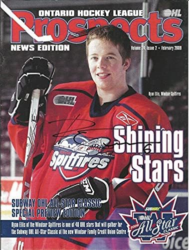 Райън Елис Подписа Списание Prospects Magazine Windsor Spitfires Philadelphia Flyers - Списания НХЛ с автограф