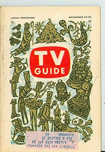 1960 TV Guide Dec 24 Christmas - Kansas City Edition Very Good to Excellent (4 от 10) Used Усл. by Mickeys Pubs