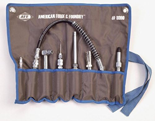 AFF 7 Piece Lubrication Adapter Kit with Cloth Roll-Up Carrying Case, 8090