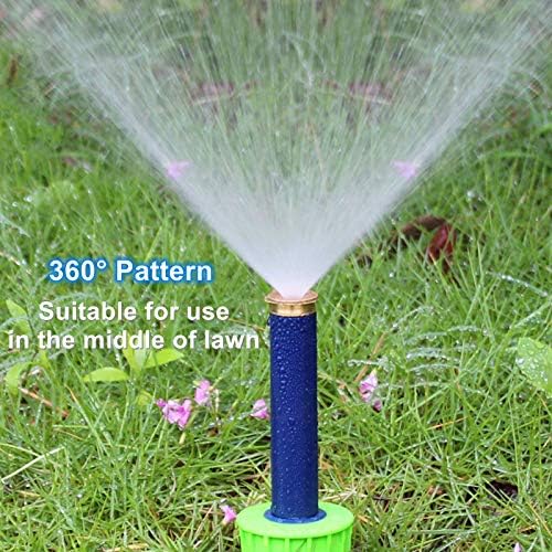 Туинкъл Star 6 Pack Pop-Up Sprinklers with Brass Nozzle, Professional 360° Pattern In-Ground Nozzle Sprinkler Head, 4