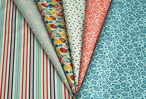Съединителните нишки Print Collection Precut Cotton Quilting Fabric Пакет 2.5 Stripes (General Store Vol 2)