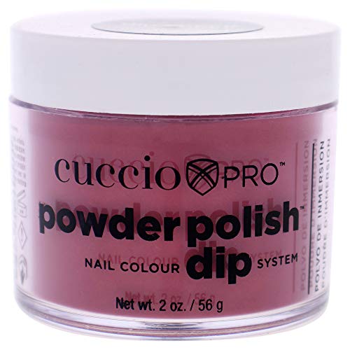 Cuccio Pro Powder Polish Dip - Deep Rose - Лак за нокти за маникюр и педикюр, лесно и бързо нанасяне на/отстраняване - Не се изисква led/UV - светлина-това е Нетоксичен, без мирис, силно пиг