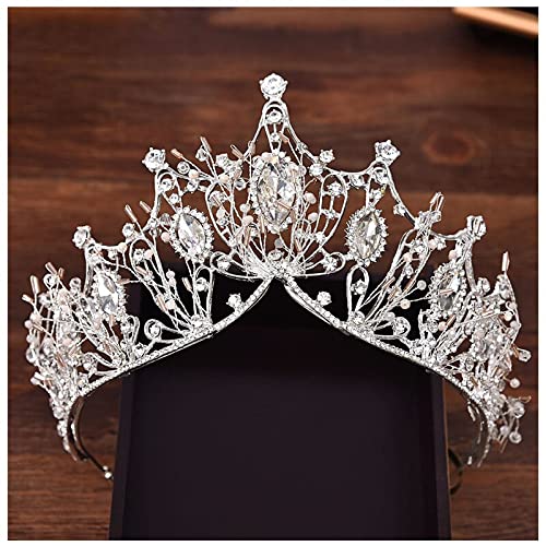 короната диадеми за жени накити за косата Барок Crystal Сватбената Корона Диадеми Диадема Диадеми за Жени на Булката Сватбени аксесоари за коса от GGAA (метал Цвят : HG02-23