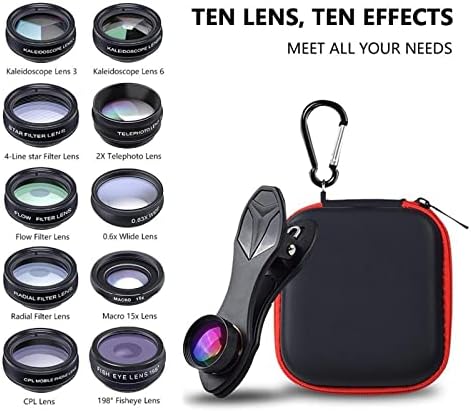 figatia 10 In1 Phone Camera Lens Kit Telephoto CPL Radial за Повечето Телефонни Камери