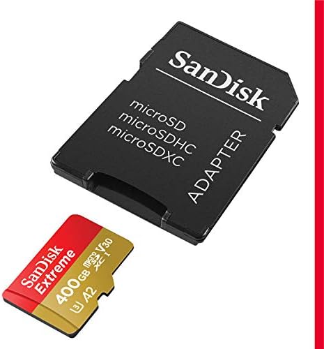 Карта памет SanDisk 400GB Extreme microSDXC UHS-I с адаптер - до 160 MB/s, C10, U3, V30, 4K, A2, Micro SD - SDSQXA1-400G-GN6MA