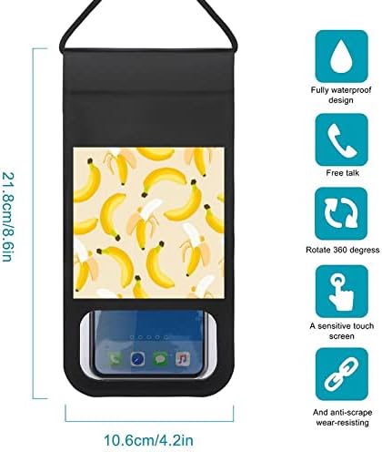 FunnyStar Banana Pattern Водоустойчив Калъф за Мобилен Телефон Суха Чанта Плажни Аксесоари за Плуване, Гмуркане, Каране