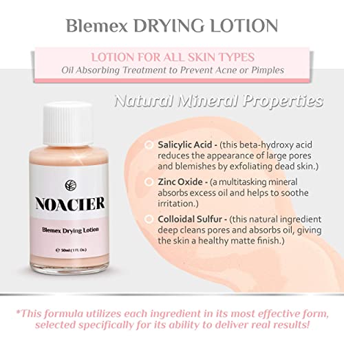NOACIER Bundle of 3, Blemex Drying Лосион, Лечение на акне и Краставица за очи крем от тъмните кръгове и подпухналостта