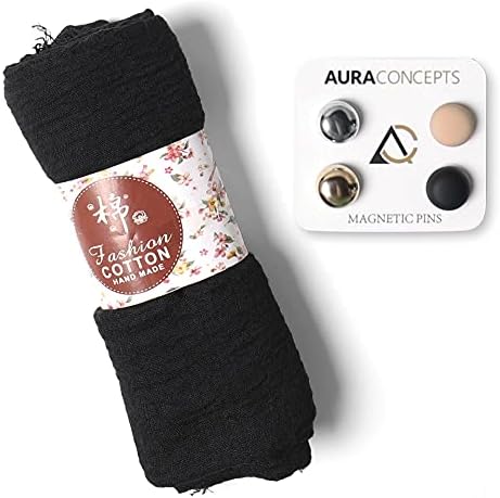 AURA Concepts Magnetic Hijab Pins World ' s Strongest Magnet Hijab Scarfs for Women 4 Magnet Pins with Bonus Black Hijab