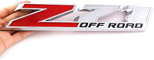 3D Z71 OFF ROAD Емблема (голям размер) Стикер Икона За КОЛОРАДО GMC Chevy Silverado Sierra Suburban 2014 2015 2017 2018 (сребристо-червен)