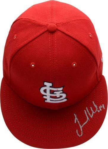 Йордания Hicks St. Louis Кардиналите Autographed New Era Baseball Cap - бейзболна шапка с Автограф MLB Hats