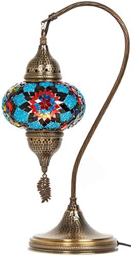 DEMMEX Собственоръчно Turkish Moroccan Colorful Mosaic Glass Antique Table Нощно Лампа Lampshade, 18.8 (Canyon)