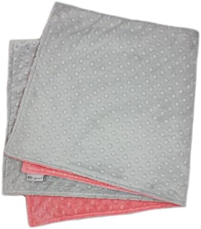 MEG Original Coral & Silver Gray Minky Dot Одеяло за Малки Момичета