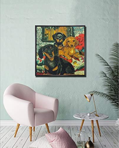 5D Diamond Живопис Комплекти for Adults& Kids Three Сладко Dogs Art Paint with Round Диаманти,Crystal Кристал Embroidery