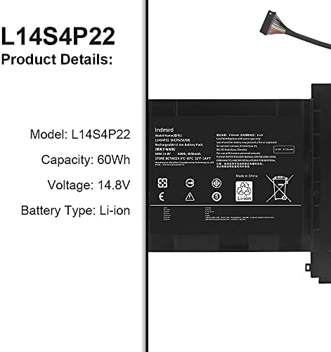 Indmird L14S4P22 Подмяна на Батерия за Lenovo IdeaPad Y700-15ACZ Y700-15ISK Y700-17ISK Y700 Touch-15ISK Лаптоп Смяна на