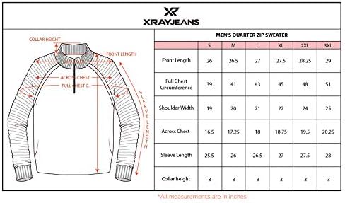 X-RAY Мъжки Slim Fit Оформление на Шията Пуловер Четвърт Цип Вязаный Пуловер Пуловер с Дълъг Ръкав за Мъже