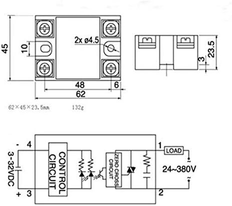 Хранителни стоки Гампа 24V-380V 40A 250V SSR-40 DA solid state relay модул 3-32V DC to AC