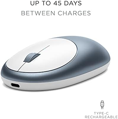 Satechi Aluminum M1 Bluetooth Wireless Mouse with Rechargeable Type-C Port - Съвместим с Mac Mini, iMac Pro/iMac, MacBook