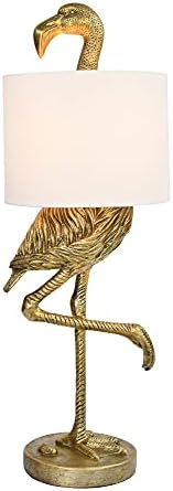 Творчески Кооперация Бяла Лампа Настолна Лампа, 32, Златен Фламинго