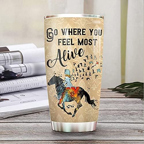 64HYDRO 20oz Horse Advice Живопис Advice from A Horse Picture Tumbler Купа с Капак, Double Wall Vacuum Thermos Insulated