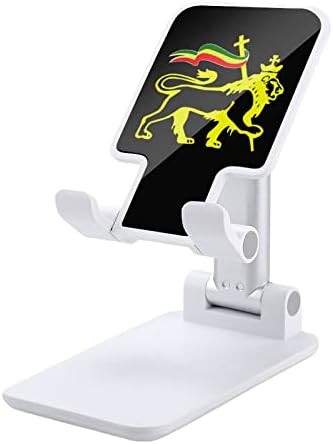 Rasta-Лъвът на Юда Ретро Регулируема Поставка за Мобилен Телефон Сгъваеми Преносими стойка за Таблети за Офис Пътуване Селска Къща Стил Бял