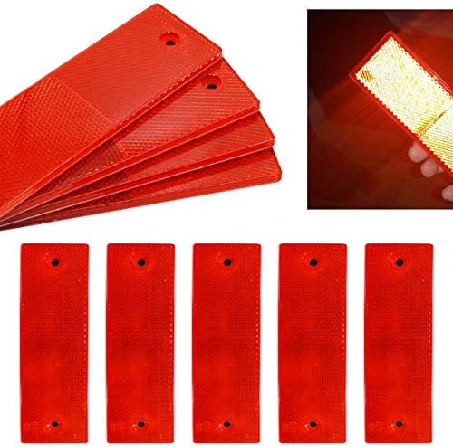 smseace 15pcs red Reflector Sticker Waterproof Пластмаси Material Stick-on/Screw-Holes Used for Truck,RVs,Motorcycle,Cars,Bus