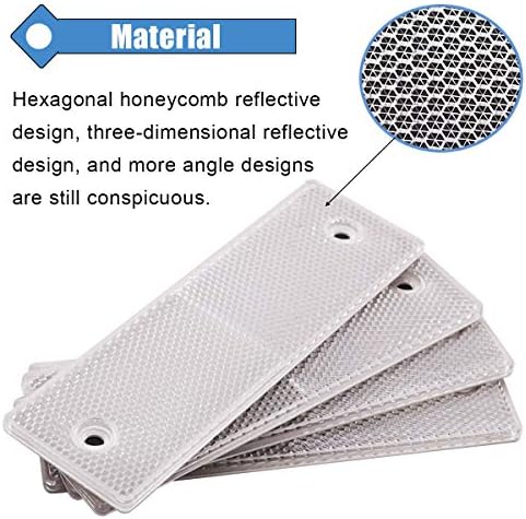 smseace 15pcs White Reflector Sticker Waterproof Пластмаси Material Stick-on/Screw-Holes Used for Truck,RVs,Motorcycle,Cars,Bus
