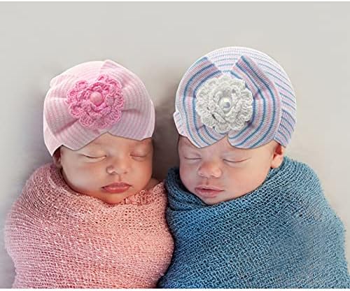 Някога Фея Newborn Hospital Шапка Бебе Baby Hat Cap with Big Bow Soft Сладко Knot Nursery Beanie