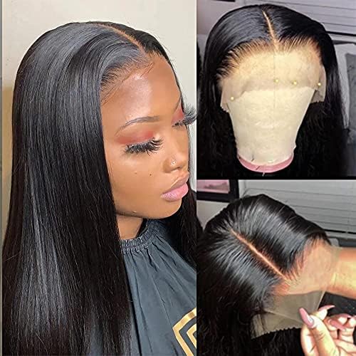 Човешка коса перука 360 Пълни с перуки Директни 8-26 Инча Пре-Оскубани перуки Дантела отпред Не Реми за черни жени (цвят