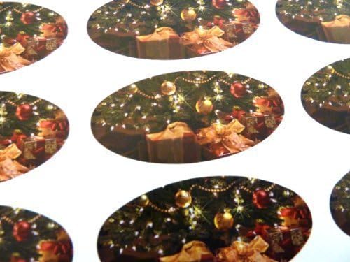 Minilabel Pack of 48 Коледа морски Пехотинци , овални етикети 40X20mm Печат, етикети за опаковане на подарък, подаръци, пликове, торбички или картички