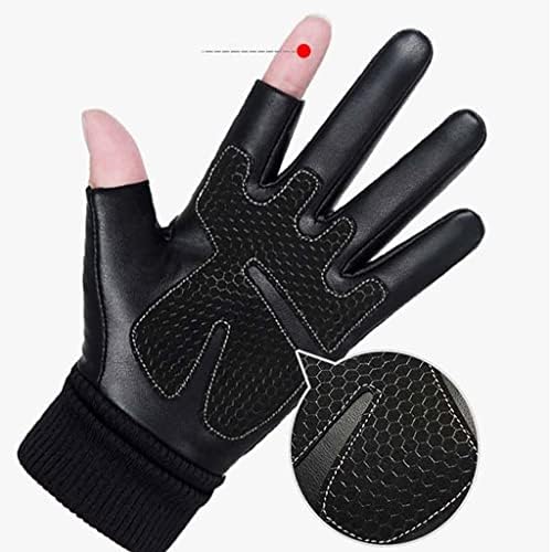 Ръкавици Зимни ръкавици мъжки и дамски топли топли флисовые ръкавици за бягане на открито, ски снегоходные ръкавици, мъжки и женски (цвят : A, размер : голям)