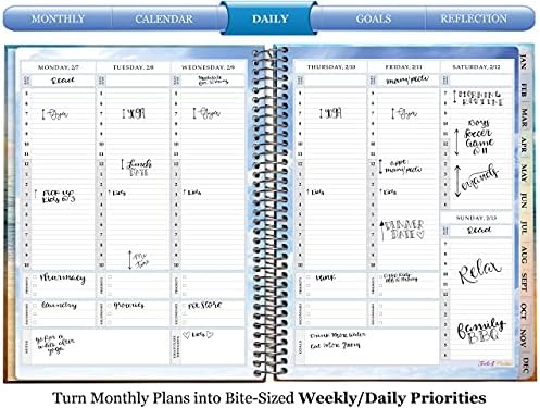 Tools4Wisdom 2022 Планер 2022 Календар - 12 месеца - 8.5x11 с Твърди корици - Пълноцветен Дневник 2022 със седмични и месечни 2-страничными разворотами - 12 Раздела - Етикети Scheduler - JA12 -