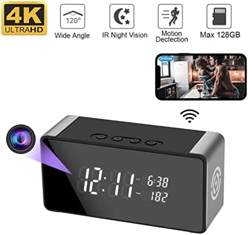 Камера алармения часовник, Безжичен WIFI Дистанционно Наблюдение 1080P Нощно Виждане за Откриване на Движение Видеонаблюдение DVR,Камера+128g