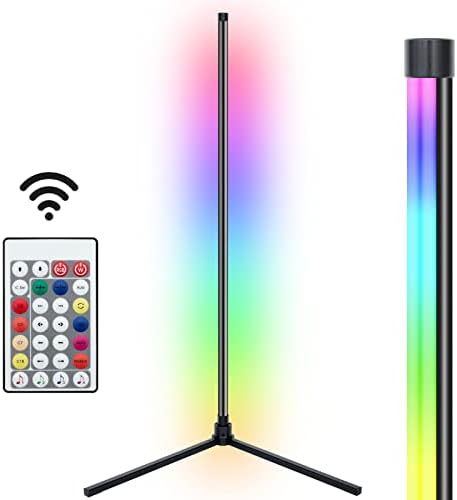 Ъглов под лампа JIELISI LED Color Changing Floor Lamp with Remote Control RGB Dimmable Modern Standing Lamp 58 Reactive