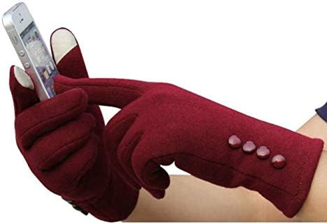 DJASM ydtzf Модни Дамски зимни улични спортни топли ръкавици Дамски зимни улични Спортни топли ръкавици, Дамски ръкавици мобилен телефон Жени (Цвят : B)