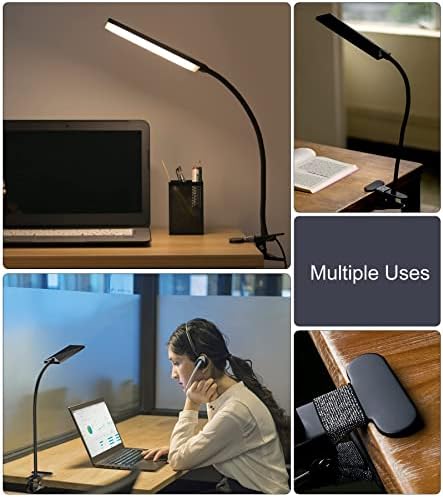 TOPESEL 5W 48 LED Dimmable Clip-on Led Настолна Лампа, Грижа За Очите Гъвкава Гъша Шия USB Скоба Лампа За Четене 3 Цветната