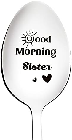 Добро Утро Сестра Лъжица Гравиране От Неръждаема Стомана Смешно, Сестра Подаръци от Сестра на Брат си, най-Добрата Чаена